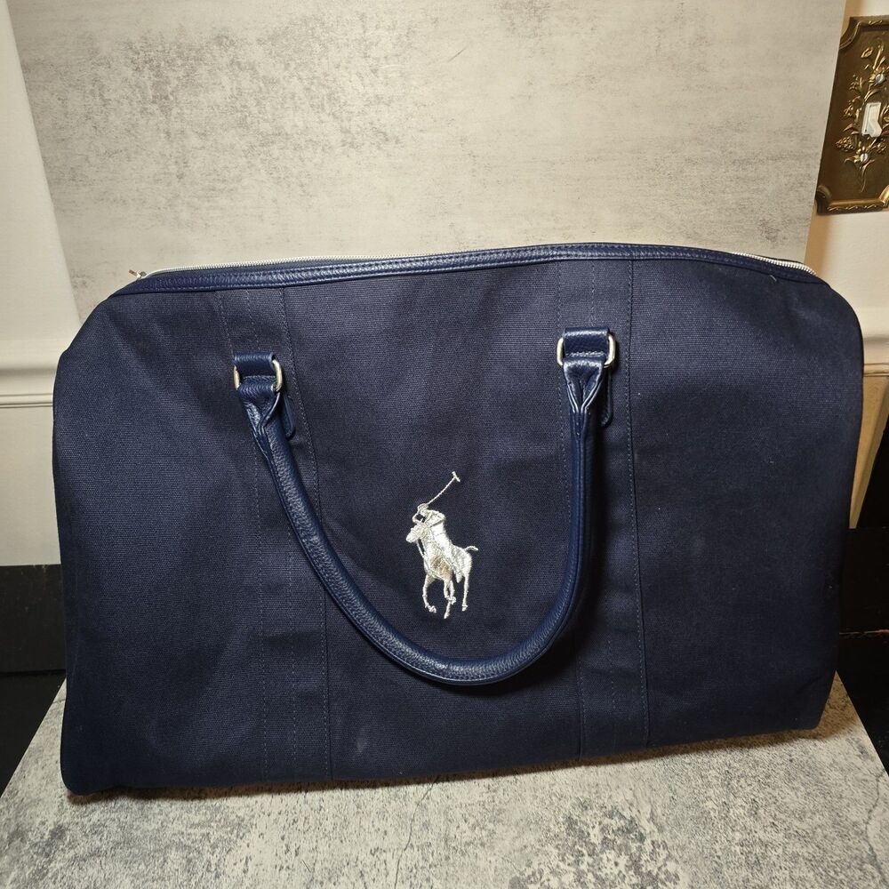 Polo Ralph Lauren Duffle Bag World of Polo 20” Blue Overnight Weekender Carry On